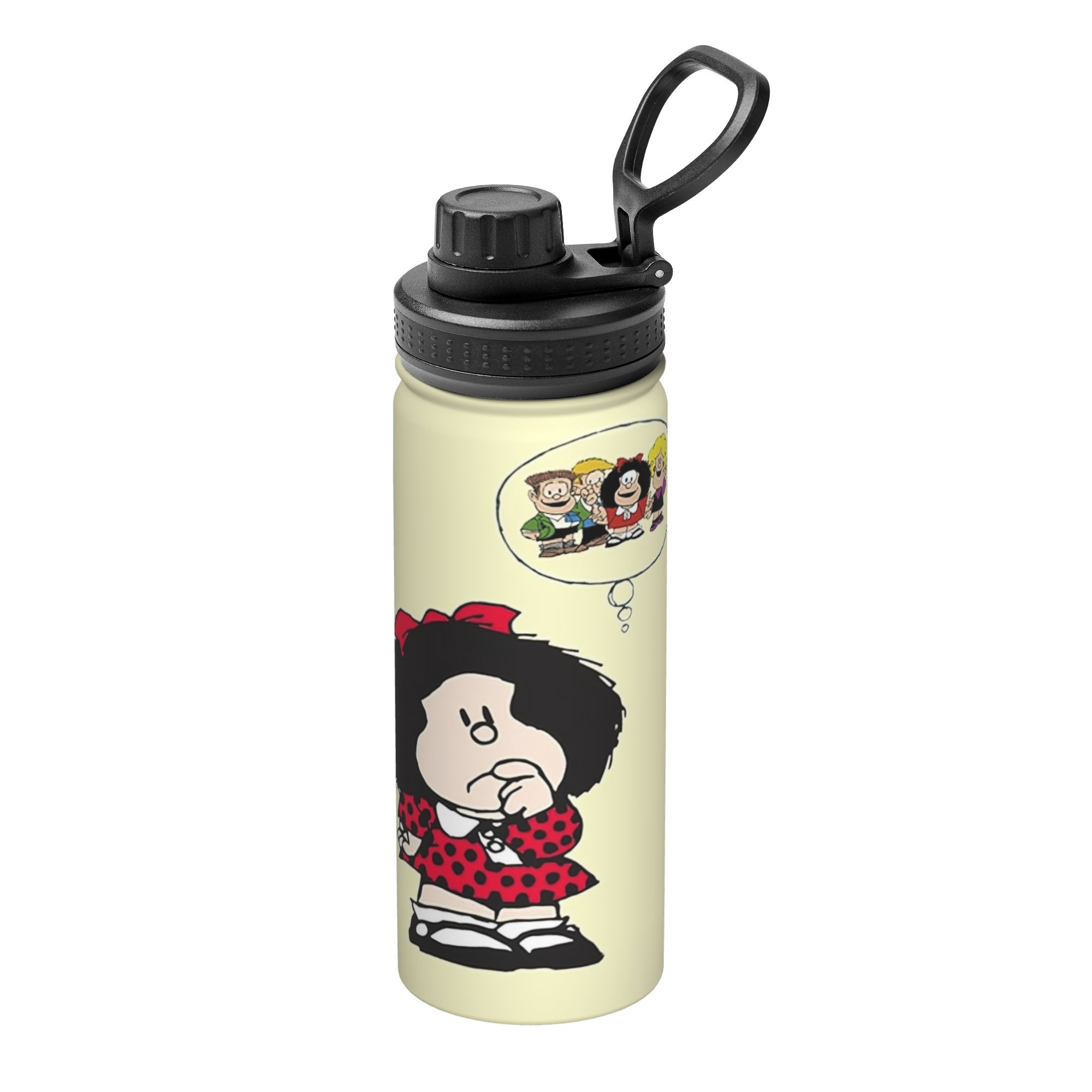 Home Office Form - Karikatür M-Mafaldas 18OZ Spor Yalıtımlı Su