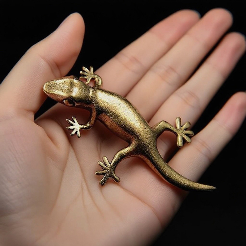 Home Or Office Use - El yapımı Bronz Retro Gecko Kertenkele