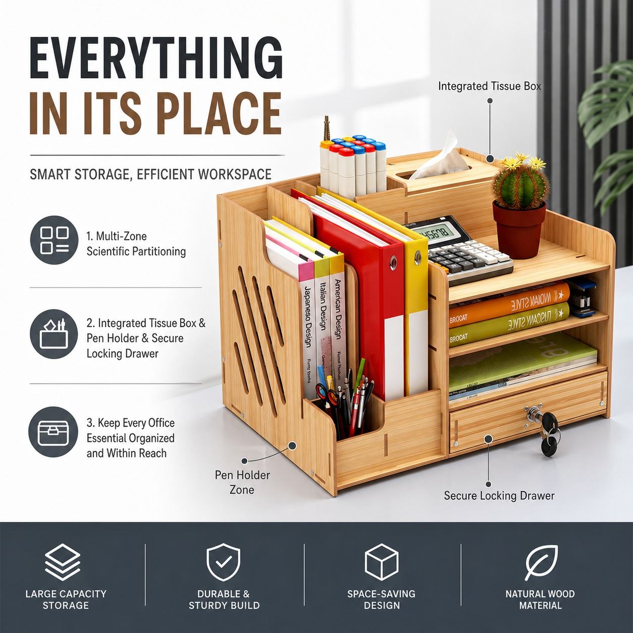 Ev Düzenleyici Rafı Ahşap Masa - Letter Tray Desk incelemesi ve fiyatı